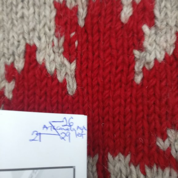 Canada Maple Leaf Intarsia Coastal Fisherman sweater 100% Wool neutral Oatmeal - Picture 6 of 6